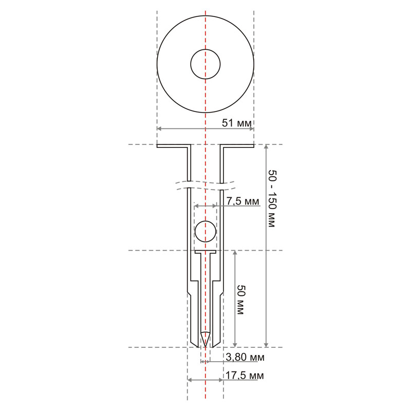 Дюбель-зонт для монтажа теплоизоляции тип IN 50мм